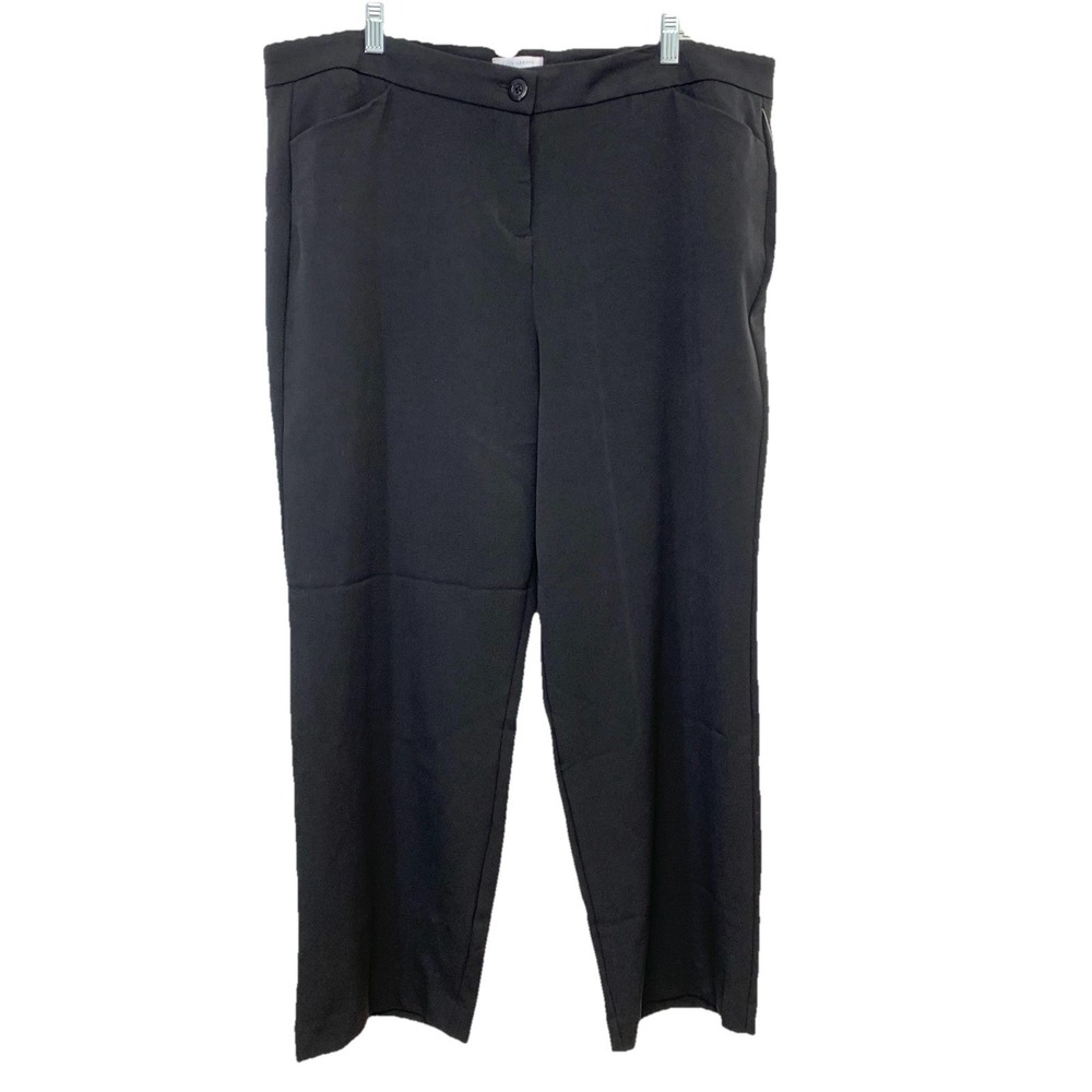 Charter Club Black Trouser Pants Woman 18WP Straight Leg Slim Up Pockets NEW